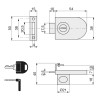 CERRADURA BOMBILLO CRISTAL 38x54 ø21x18 CROMADA