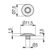 TAPA EMBUTIR INTRO.5 d11,5 MARRON (500U) PARA TORNILLO ENSAMBLE Ø5 (hexagono 3mm)