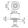 TAPA EMBUTIR INTRO.7 d12,5 BLANCO (500U)