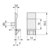 BLOC16 SOPORTE ESTANTE 5mm. CON PIVOTE DE PLÁSTICO PARA TALADRO DE ø5mm