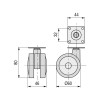 RUEDA GIRATORIA DOBLE ø60 ROLOM PL GRIS