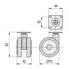 RUEDA GIRATORIA DOBLE ø75 ROLOM PL GRIS