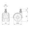 RUEDA GIRATORIA KELLY ARO DOBLE ø45 M8 ESPIGA ROSCADA NEGRO