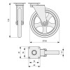RUEDA GIRATORIA CAMARENA ARO GOMA ø105 CON PLACA LATONADA