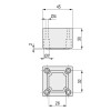 PATA PLÁSTICO CUADRADA 45x45 H30 RAL 9006
