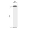 COLUMNA H1070 ø76 INOX MATE PARA BASE PLANA