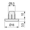 DESLIZANTE PLASTICO d16 PARA TALADRO 6,5mm NEGRO