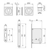 KIT CERRADURA PUERTA CORREDERA 55x55 NÍQUEL SATINADO