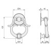 LLAMADOR LATON BARROCO 120mm PULIDO BRILLO