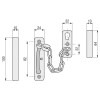 CIERRE DE CADENA 100x25 DORADO PARA PUERTA