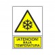 SEÑAL 375 PLÁSTICO 490x345 "¡ATENCIÓN! BAJA TEMPERATURA"