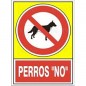 SEÑAL 421 PLÁSTICO 345x245 "PERROS NO"