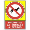 SEÑAL 489 ALUMINIO 345x245 PROHIBIDA LA ENTRADA A PERROS"