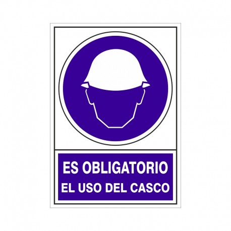 SEÑAL 600 ADHESIVA 105x74 "OBLIGATORIO EL USO DEL CASCO"