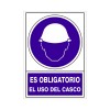 SEÑAL 600 ADHESIVA 105x74 OBLIGATORIO EL USO DEL CASCO"