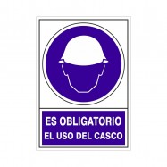 SEÑAL 600 ADHESIVA 148x105 "OBLIGATORIO EL USO DEL CASCO"