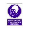 SEÑAL 609 PLÁSTICO 345x245 ES OBLIGATORIO EL USO DE PANTALLA PROTECTORA"
