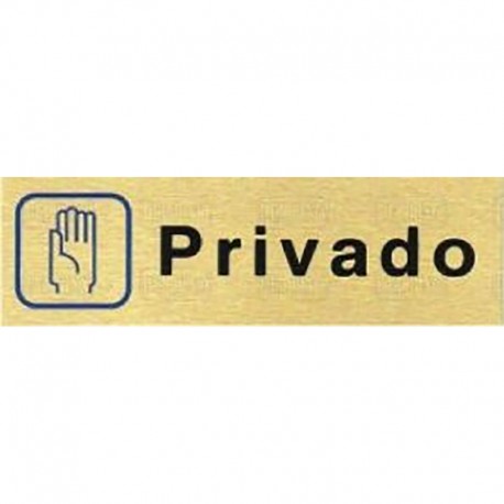 PLACA ALUMINIO ORO 150x45 "PRIVADO"