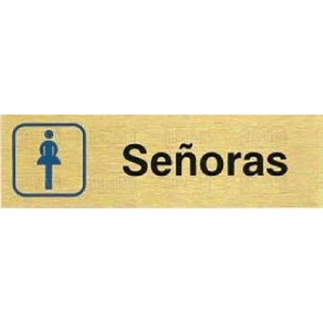 PLACA ALUMINIO ORO 150x45 "SEÑORA"