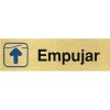 PLACA ALUMINIO ORO 150x45 EMPUJAR"