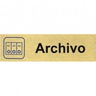 PLACA ALUMINIO ORO 150x45 "ARCHIVO"