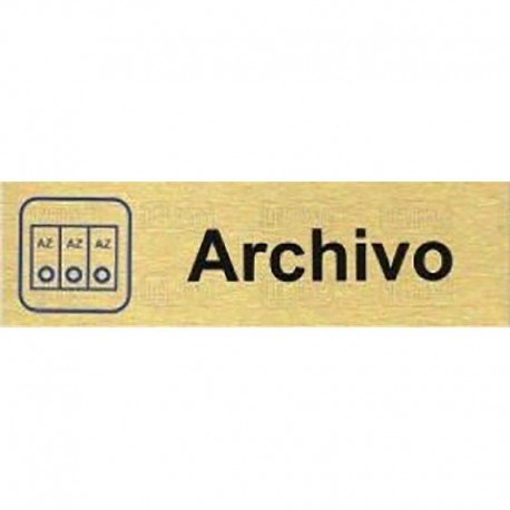 PLACA ALUMINIO ORO 150x45 "ARCHIVO"