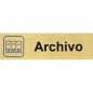 PLACA ALUMINIO ORO 150x45 "ARCHIVO"