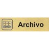 PLACA ALUMINIO ORO 150x45 ARCHIVO"