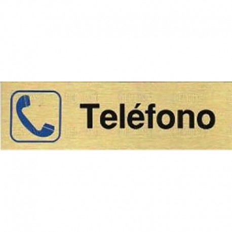 PLACA ALUMINIO ORO 150x45 "TELEFONO"