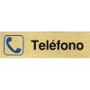 PLACA ALUMINIO ORO 150x45 TELEFONO"