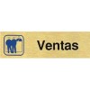 PLACA ALUMINIO ORO 150x45 "VENTAS"