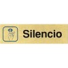 PLACA ALUMINIO ORO 150x45 SILENCIO"