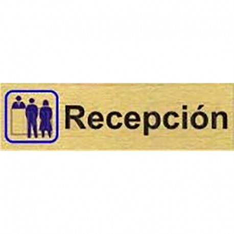 PLACA ALUMINIO ORO 150x45 "RECEPCION"