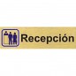 PLACA ALUMINIO ORO 150x45 "RECEPCION"