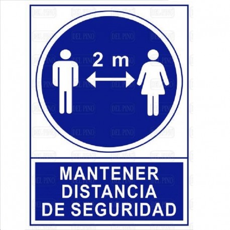 SEÑAL PLÁSTICA "MANTENER DISTANCIA DE SEGURIDAD"