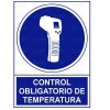 SEÑAL PLÁSTICA CONTROL OBLIGATORIO DE TEMPERATURA"