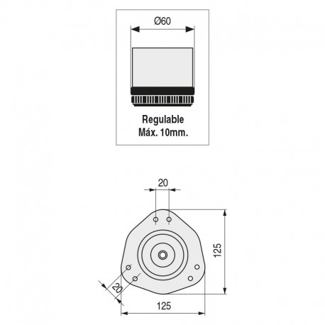 JUEGO PATA REGULABLE PARA MESA VIGO 60-710 GRIS