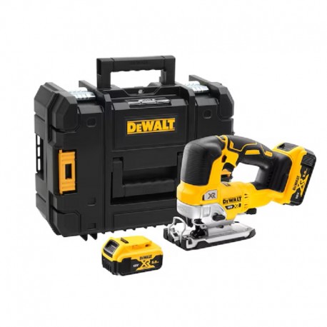 SIERRA CALAR DEWALT 18V-5Ah DCS334P2-QW S/ESCOBILLAS CON 2 BATERIAS Y CARGADOR