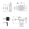 CERRADURA BOMBILLO CRISTAL 35x35 ø20x20 CROMADO