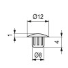 TAPA MINA AG.8MM NEGRO (500U)