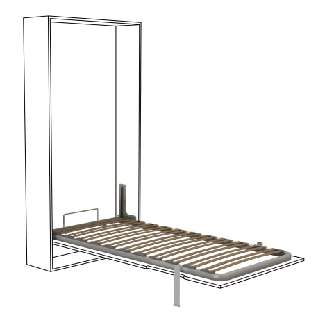 SOMIER VERTICAL 105x190 CON PATA BASCULANTE ACABADO GRIS