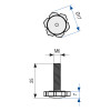 PIE NIVELADOR REGULABLE DADO M6x25