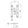 PERNIO SIN REMATE INOX MODELO 305/100 ACERO INOXIDABLE MANO DERECHA