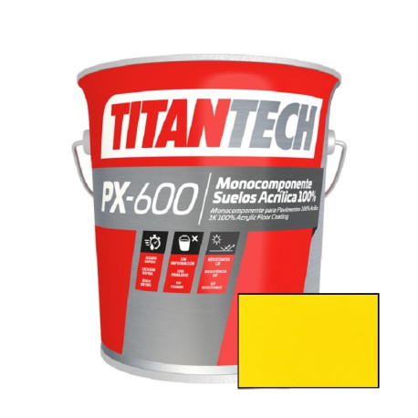 PINTURA SEÑALIZ.VIAL AMARILLA TITAN 4L PX-600 MONOCOMPONENTE SUELO ACRILICA 100%