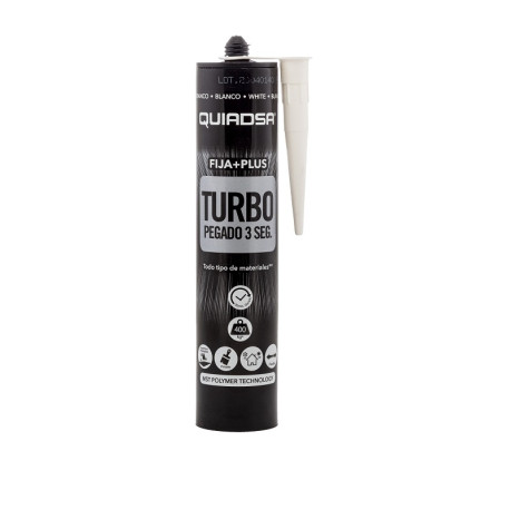 ADHESIVO ELASTICO QUIADSA GRIS 290ml FIJA+PLUS TURBO 3seg. ESPECIAL MADERA