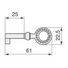 LLAVE CLÁSICA LATÓN MODELO PERLINA