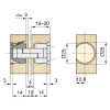 BISAGRA OCULTA LATERAL 2000 25x14 MARRON