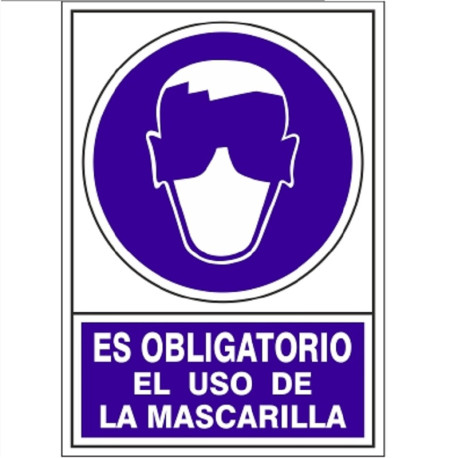 SEÑAL 622 PLAST.295x210"OBL.USO.MASCA." ES OBLIGATORIO EL USO DE MASCARILLA