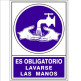 SEÑAL 670 PLAST.295x210"OBL.LAVAR.MANOS" ES OBLIGATORIO LAVARSE LAS MANOS