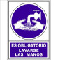 SEÑAL 670 PLAST.295x210"OBL.LAVAR.MANOS" ES OBLIGATORIO LAVARSE LAS MANOS